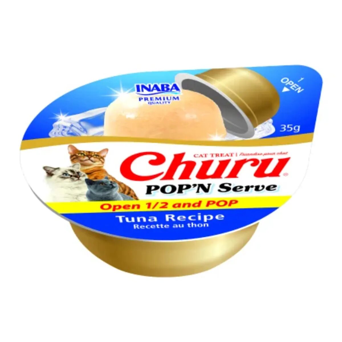 Inaba Churu Pop'n Serve Ton bol hrană umedă fără cereale pisici (în aspic) 70g