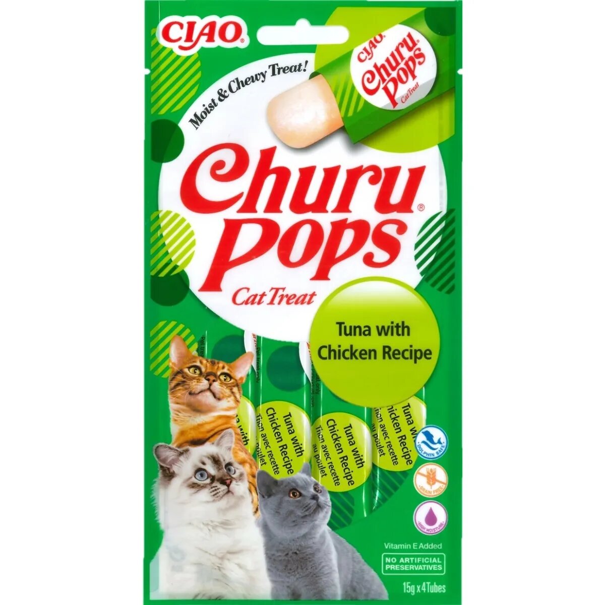Inaba Churu Pops Ton și Pui punguță recompense fără cereale pisici (topping) 60g