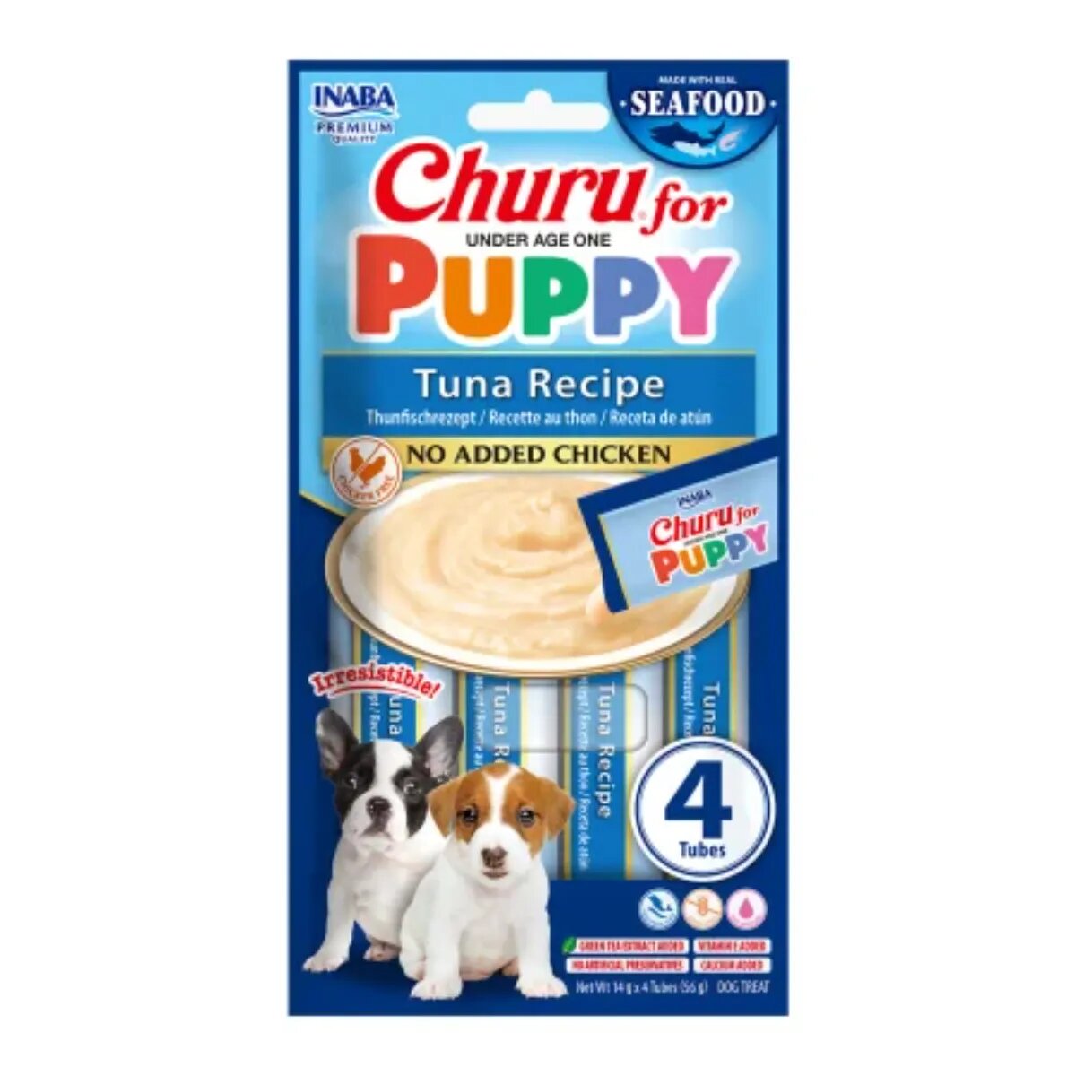 Inaba Churu Puppy XS-XL Ton punguță recompense fără cereale câini junior (piure) 56g