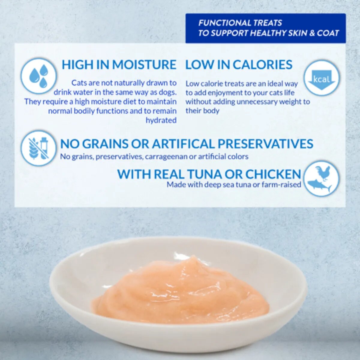 Inaba Churu Skin&Coat Chicken Varieties Pui cutie recompense fără cereale pisici (piure) 280g