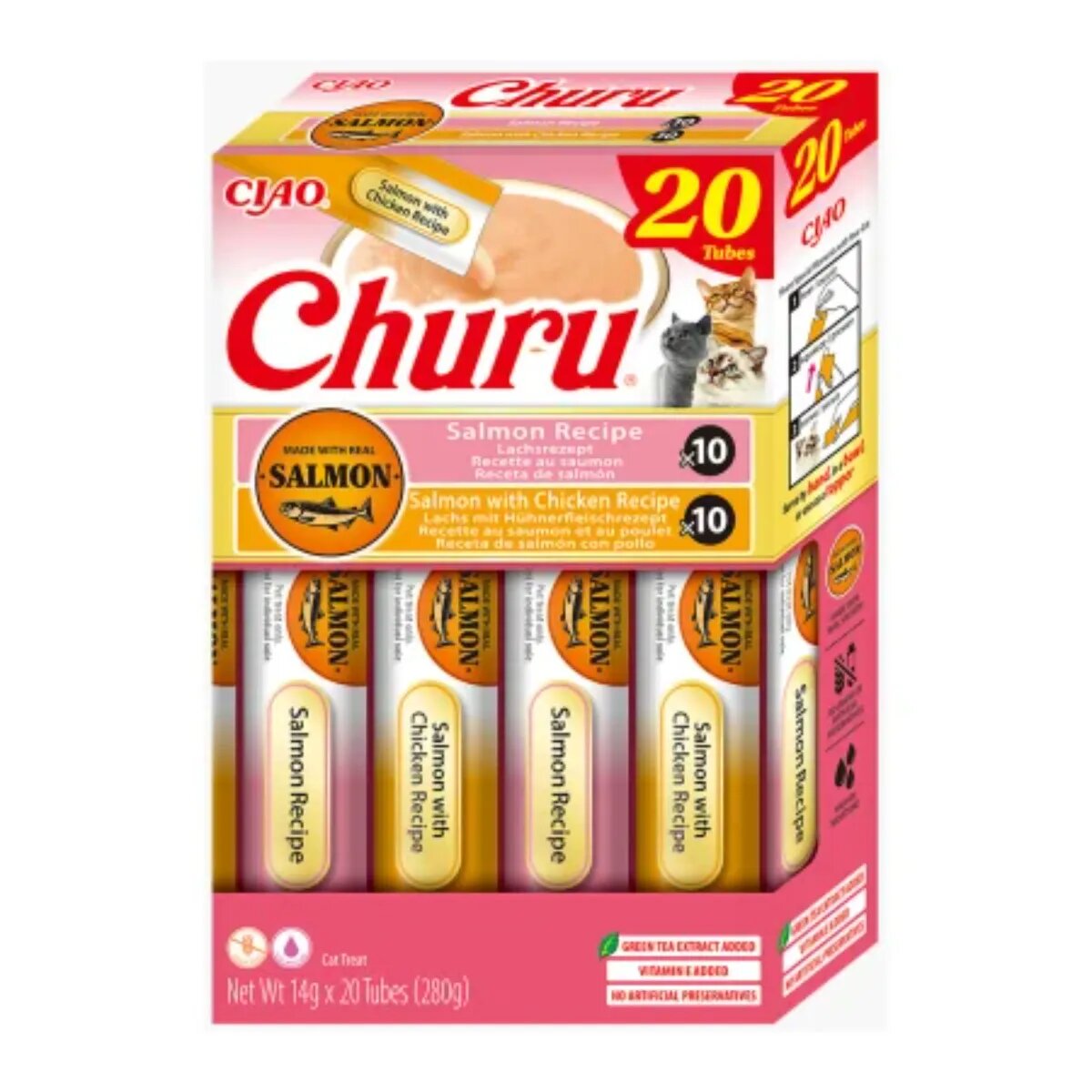 Inaba Churu Variety Somon și Pui cutie recompense fără cereale pisici (topping) 280g
