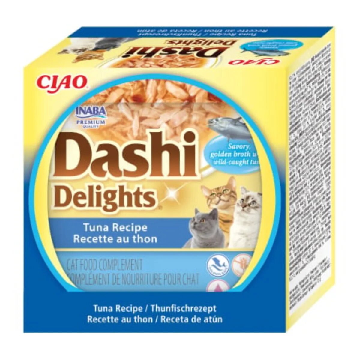 Inaba Ciao Dashi Delights Ton bol hrană umedă fără cereale pisici (în sos) 70g