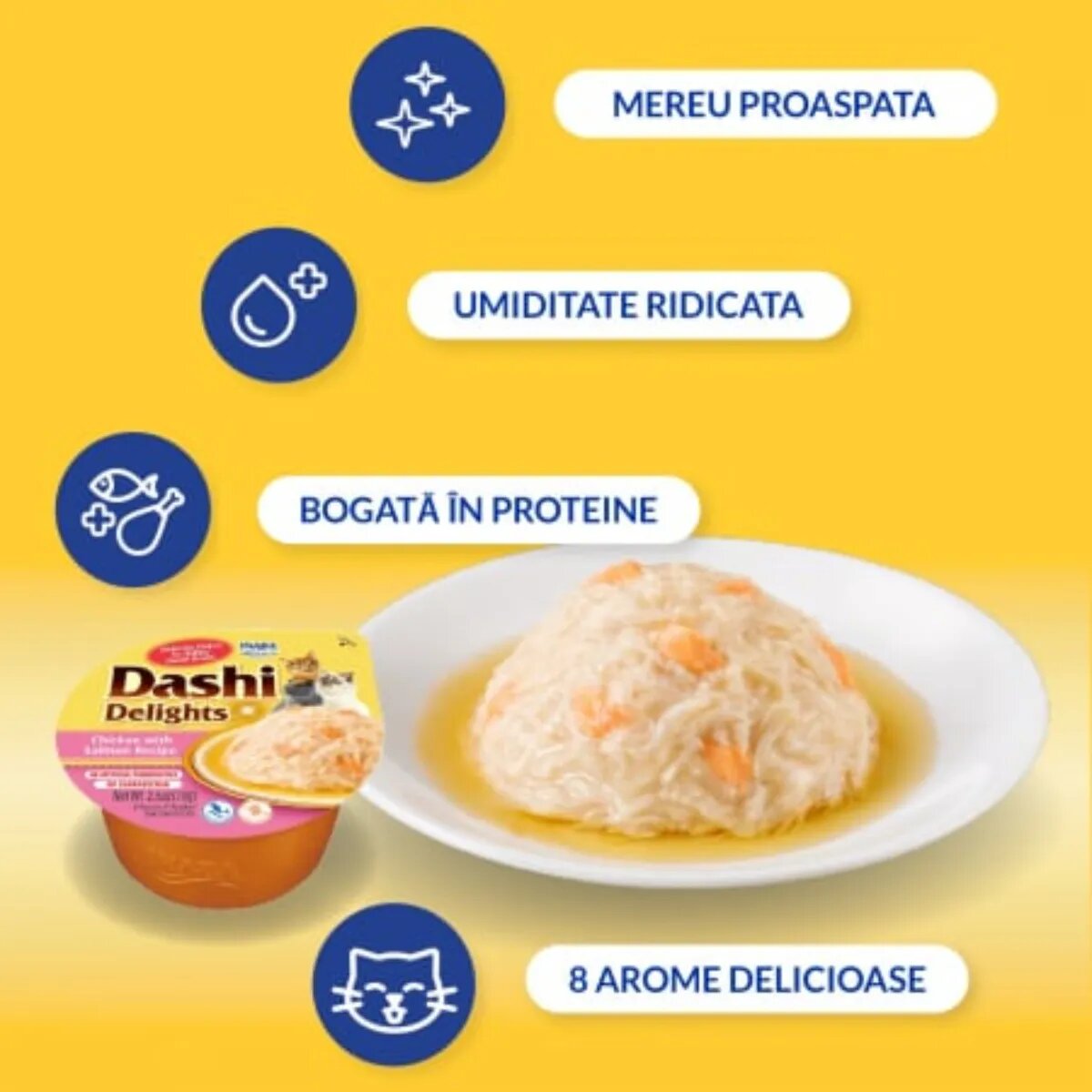 Inaba Ciao Dashi Delights Ton bol hrană umedă fără cereale pisici (în sos) 70g