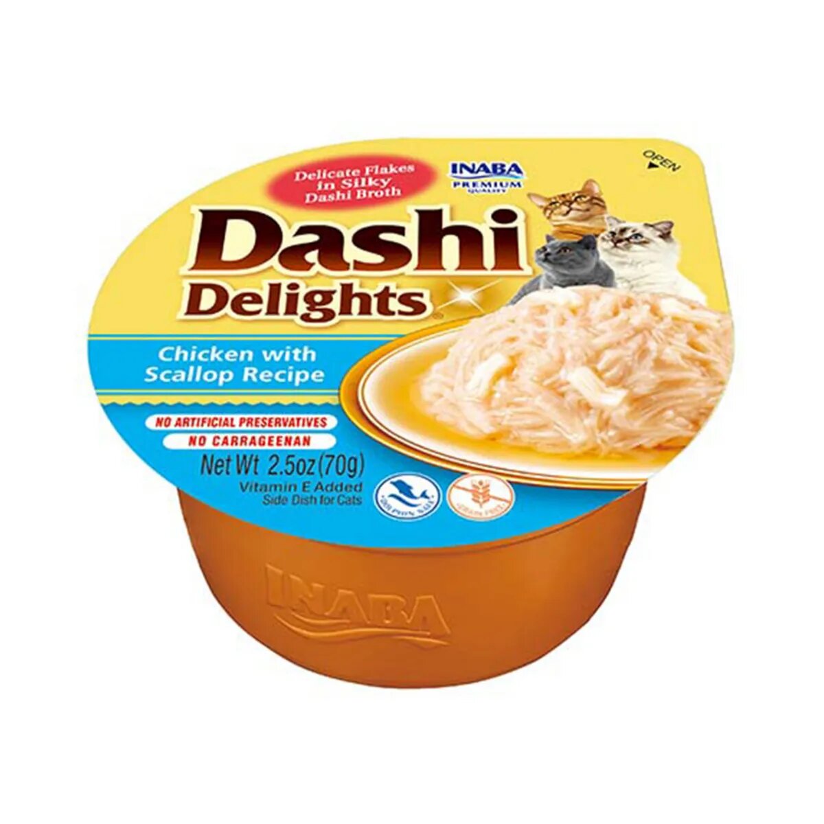Inaba Ciao Dashi Pui și Scoici bol hrană umedă fără cereale pisici (în sos) 70g