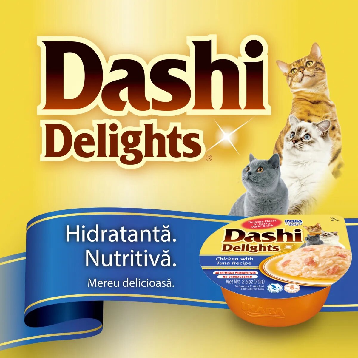 Inaba Ciao Dashi Pui și Ton bol hrană umedă fără cereale pisici (în sos) 70g