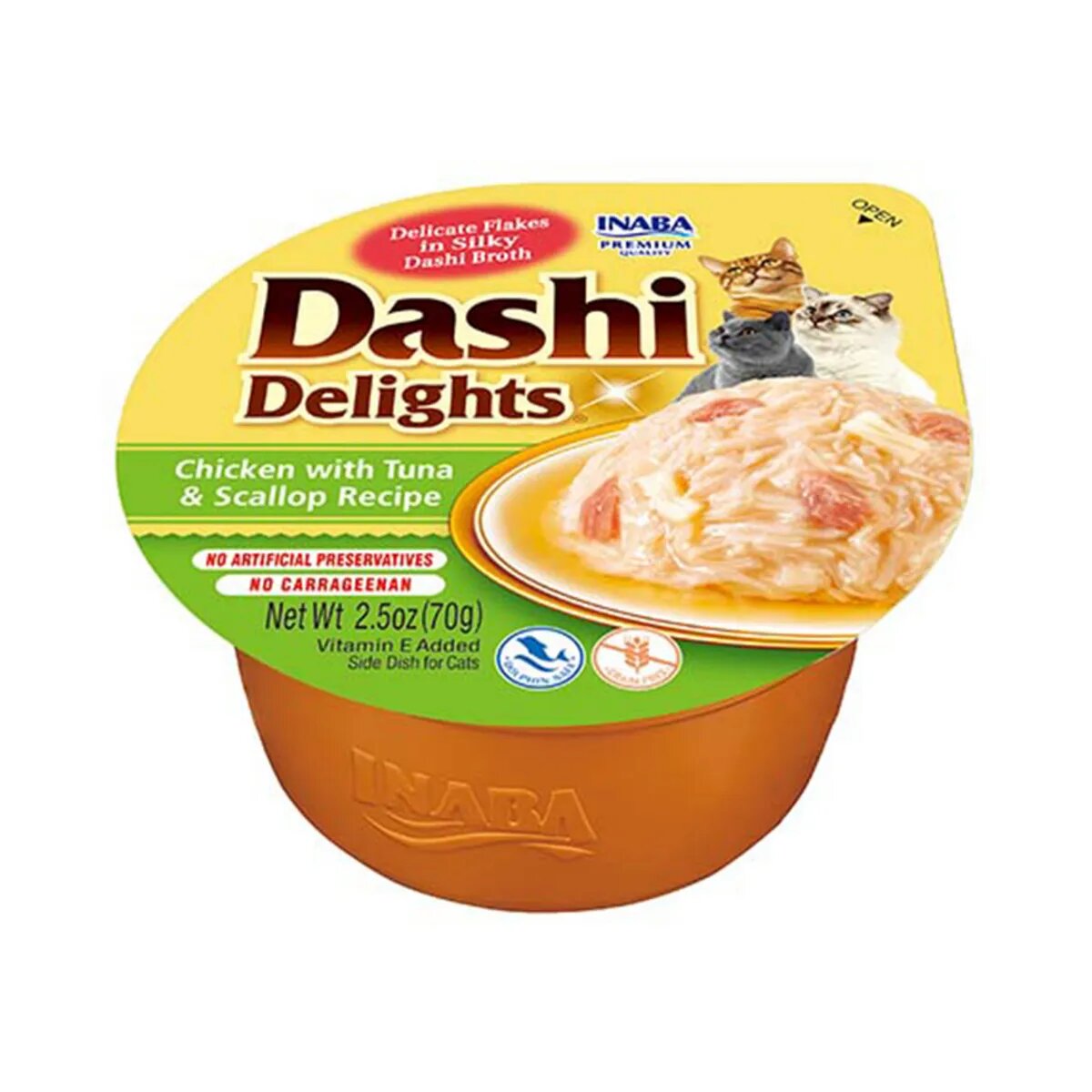 Inaba Ciao Dashi Pui Ton și Scoici bol hrană umedă fără cereale pisici (în sos) 70g