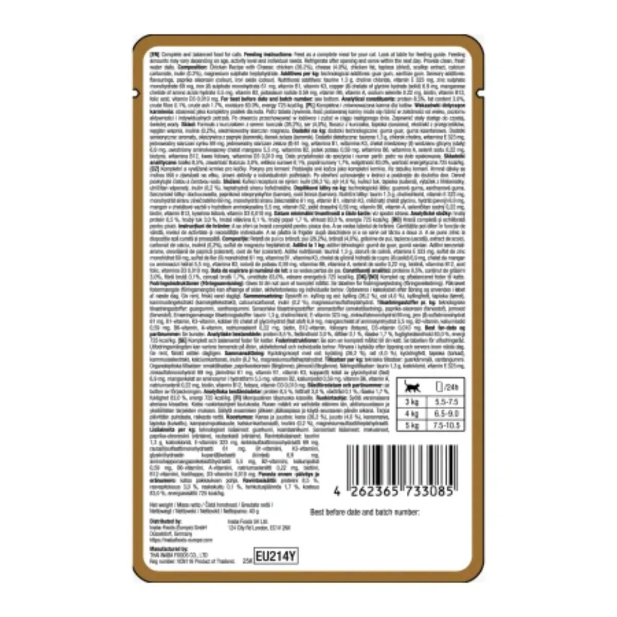 Inaba Ciao Entree Stew Pui și Brânză plic hrană umedă fără cereale pisici (piure) 40g