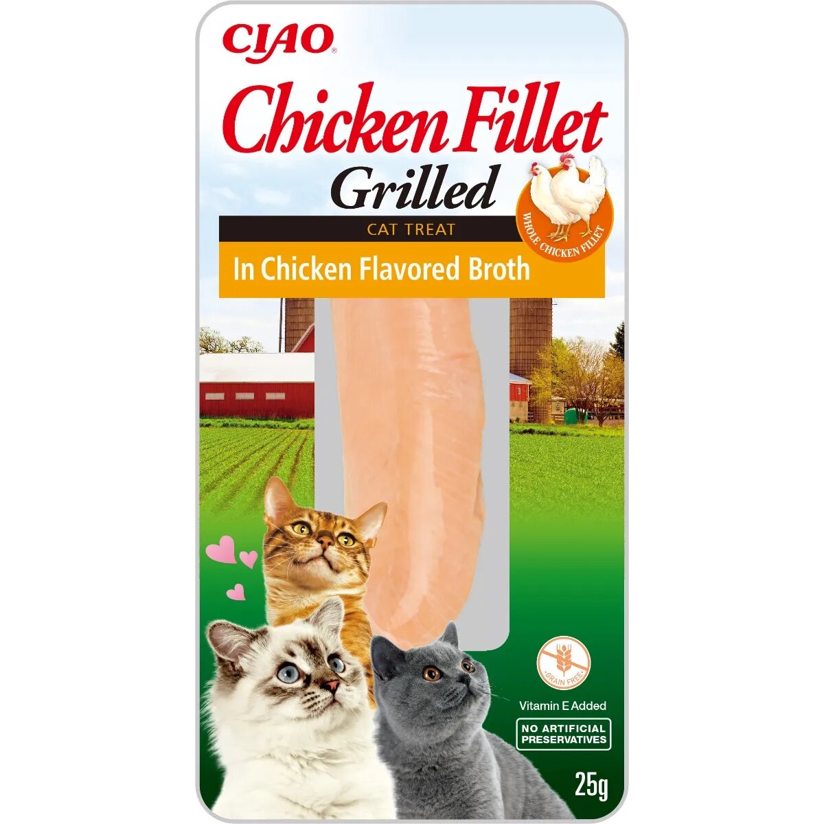 Inaba Ciao Grilled Fillet Pui plic recompense fără cereale pisici (în sos) 25g