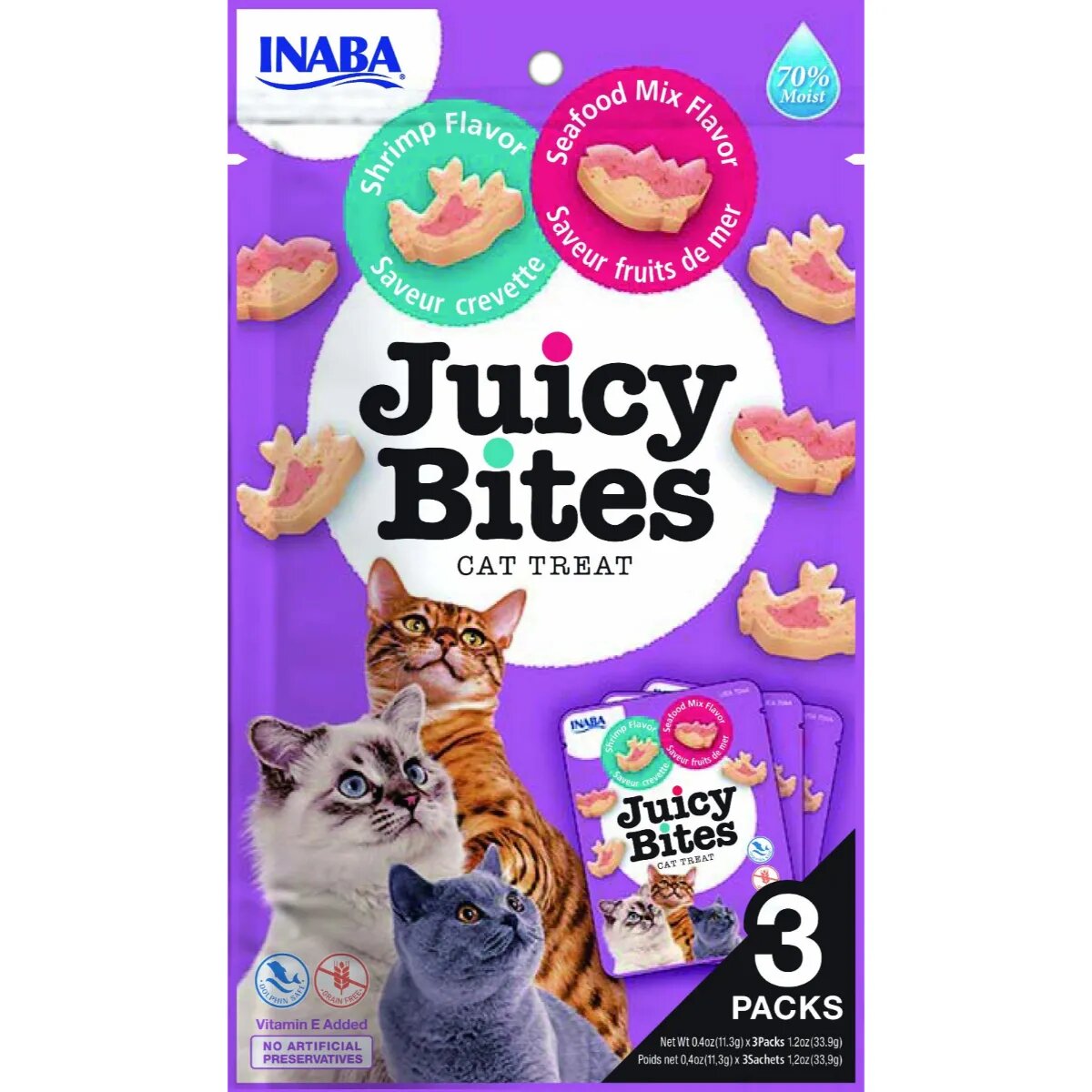 Inaba Juicy Bites Creveți și Fructe de Mare punguță recompense fără cereale pisici semimoist Juicy Bites Creveți și Fructe de Mare punguță plic recompense fără cereale pisici semimoist 33g