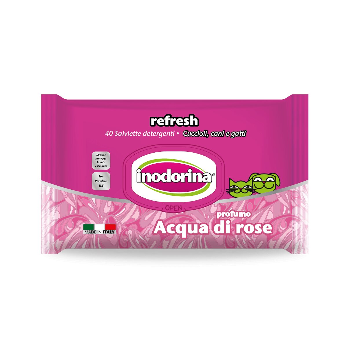 Inodorina Servetele Refresh Rose Water 40 Buc