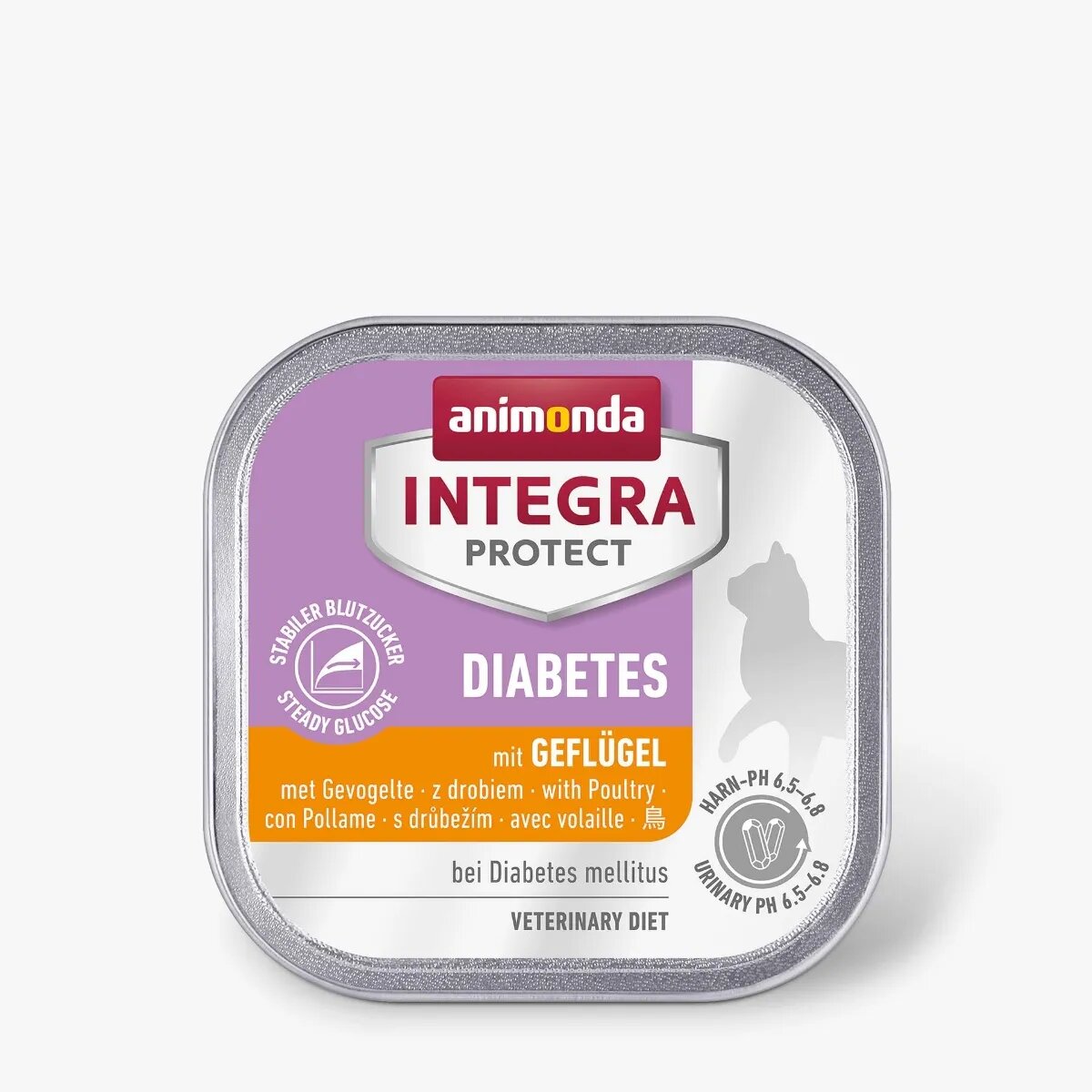 Integra Protect Diabetes Pasăre dietă veterinară tăviță hrană umedă fără cereale pisici diabet (în aspic) 100g