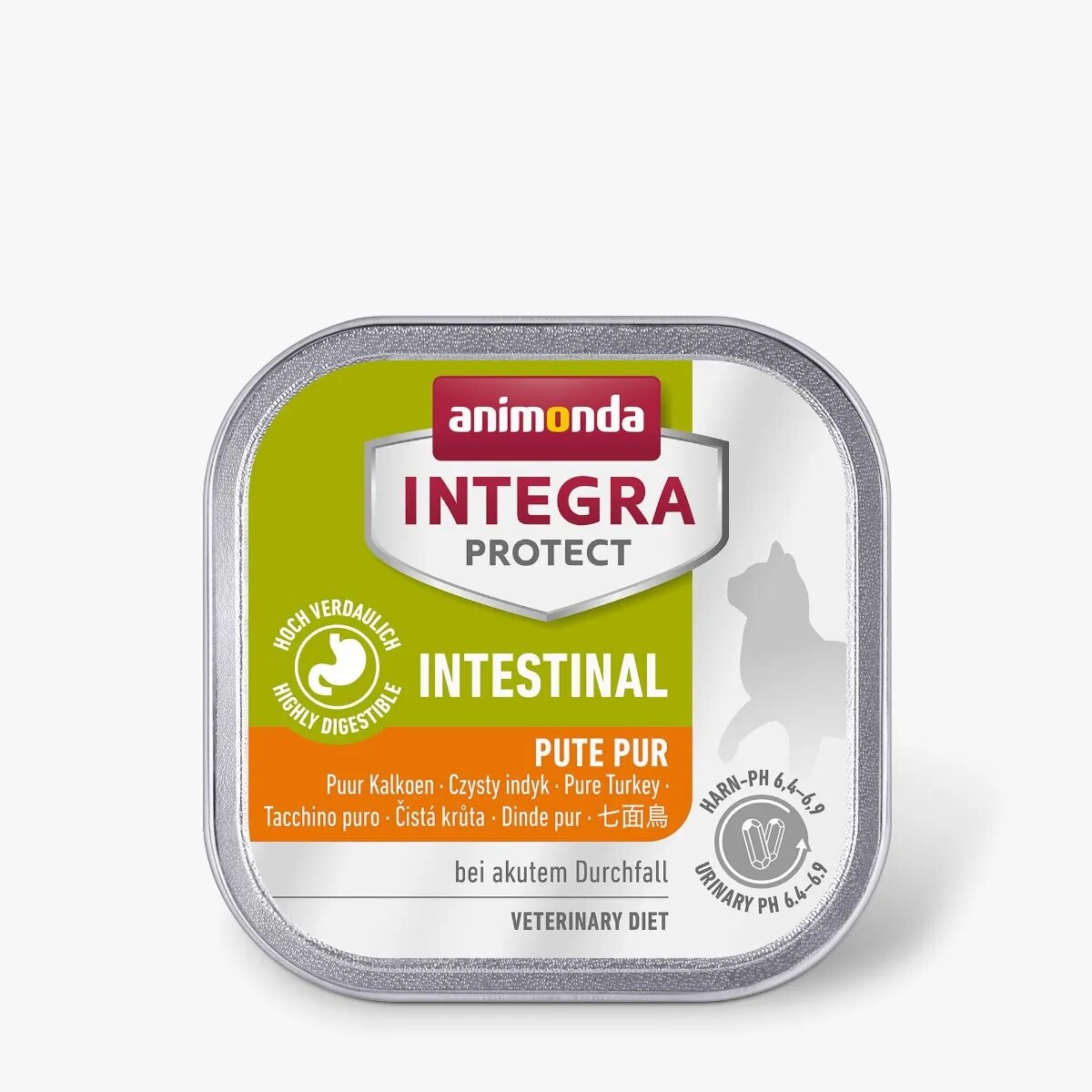 Integra Protect Intestinal Curcan dietă veterinară tăviță hrană umedă conținut redus cereale pisici sistem digestiv (în aspic) 100g
