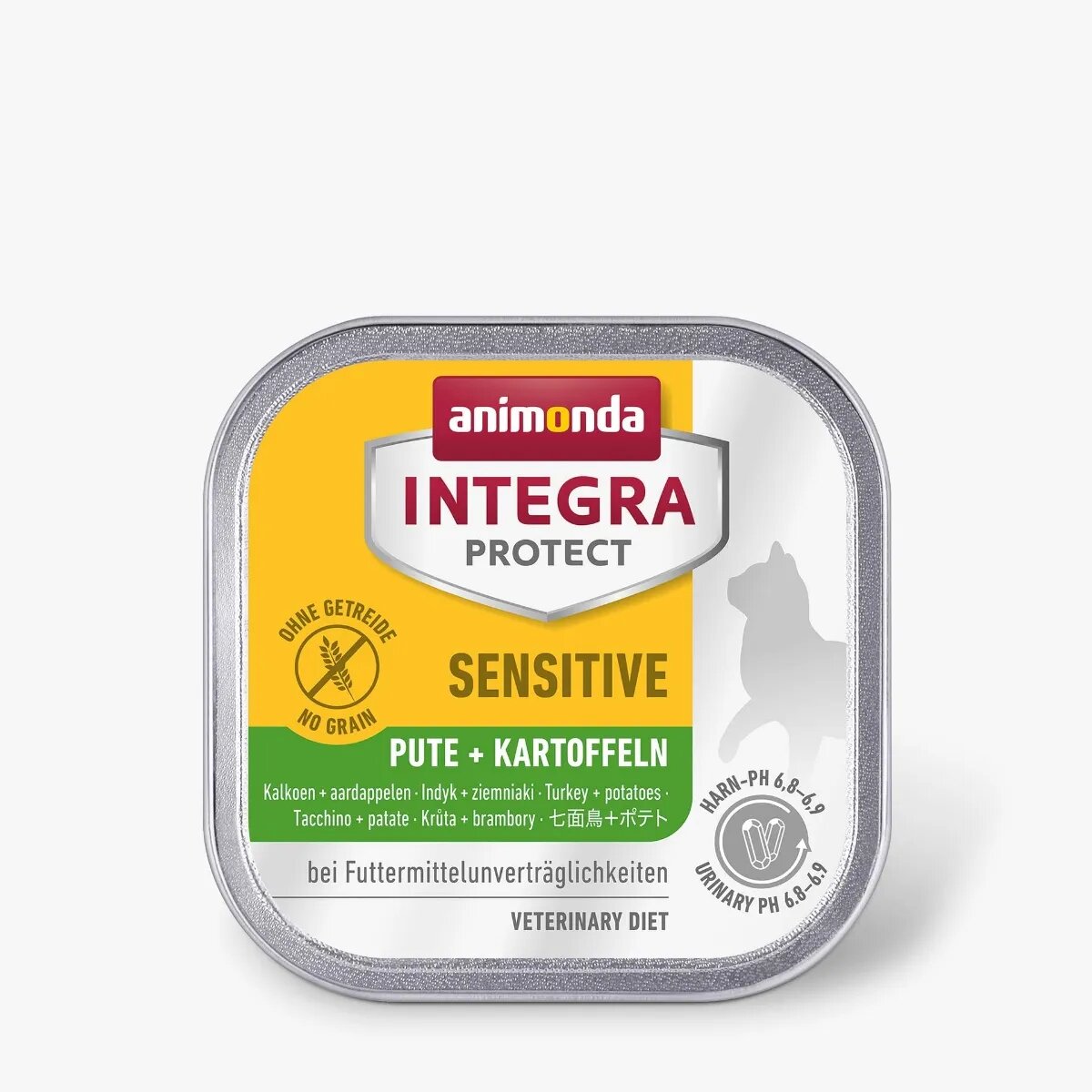 Integra Protect Sensitive Curcan și Cartofi dietă veterinară tăviță hrană umedă fără cereale pisici alergii sistem digestiv (în aspic) 100g