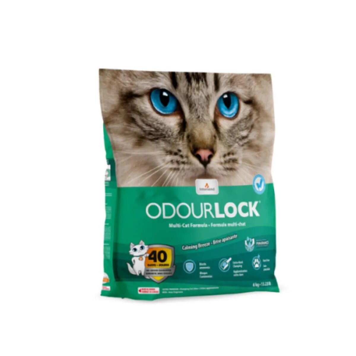 Intersand ODOURLOCK CALMING BREEZE așternut igienic pisici bentonită aglomerant neutralizare mirosuri 6kg ODOURLOCK CALMING BREEZE așternut igienic pisici bentonită aglomerant neutralizare mirosuri
