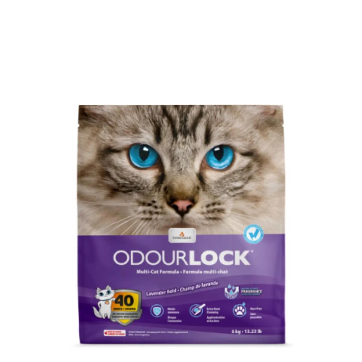 Intersand ODOURLOCK Lavanda așternut igienic pisici bentonită aglomerant neutralizare mirosuri 6kg ODOURLOCK Lavanda așternut igienic pisici bentonită aglomerant neutralizare mirosuri