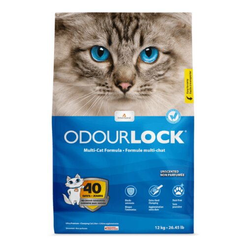 Intersand ODOURLOCK UNSCENTED neparfumat așternut igienic pisici bentonită aglomerant neutralizare mirosuri 12kg ODOURLOCK UNSCENTED neparfumat așternut igienic pisici bentonită aglomerant neutralizare mirosuri