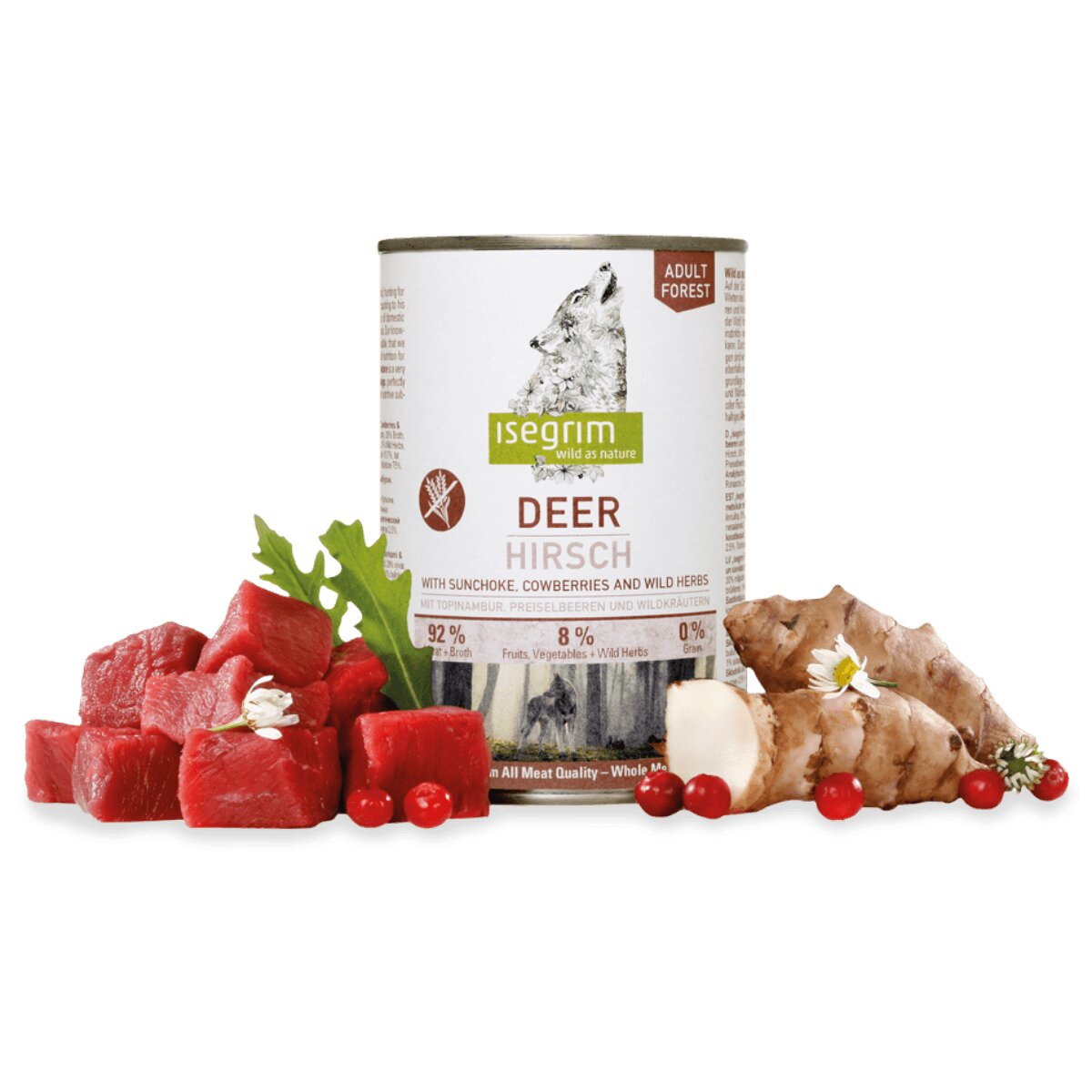 Isegrim XS-XL Căprioară conservă hrană umedă fără cereale câini (în sos) 800g