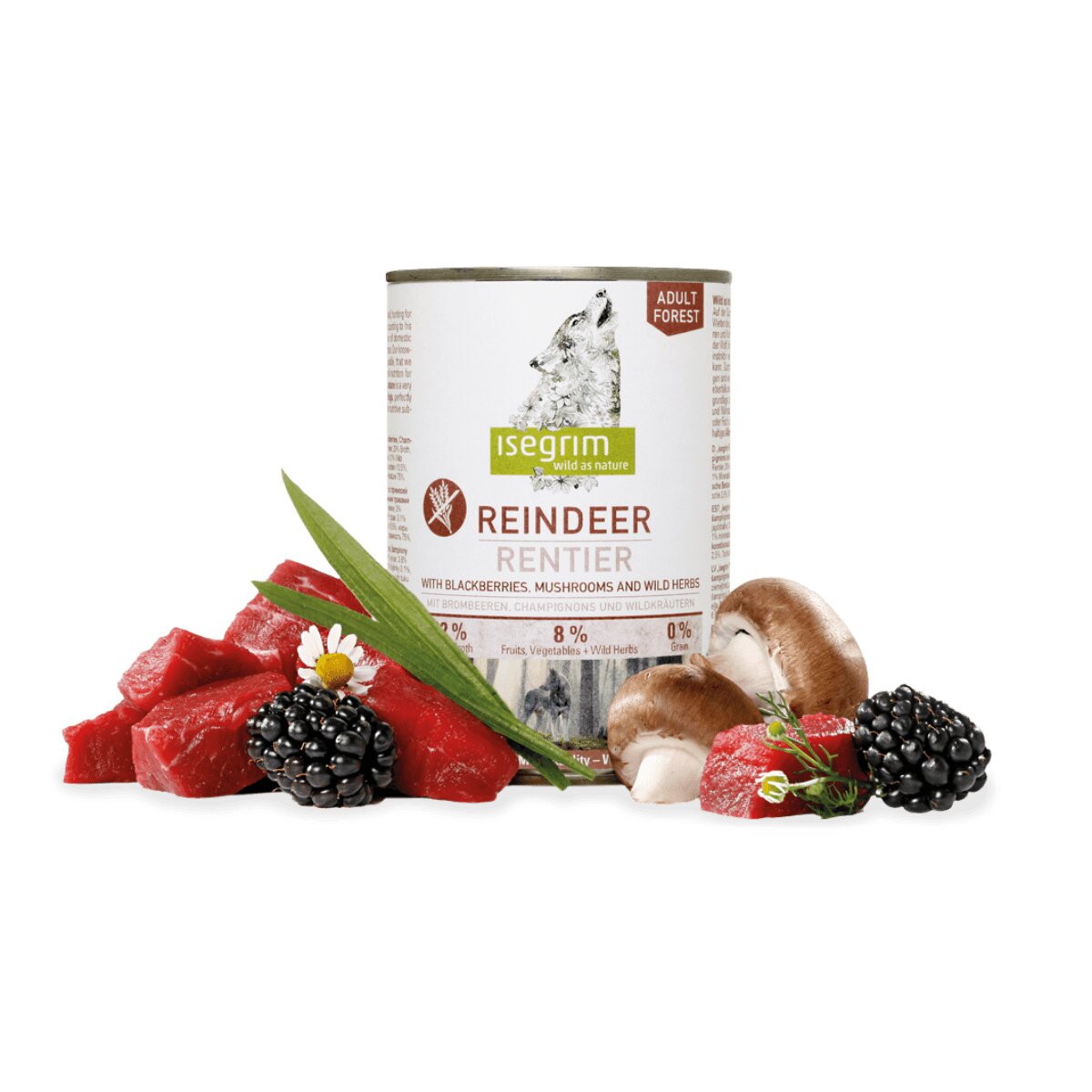 Isegrim XS-XL Ren conservă hrană umedă fără cereale câini (în sos) 400g