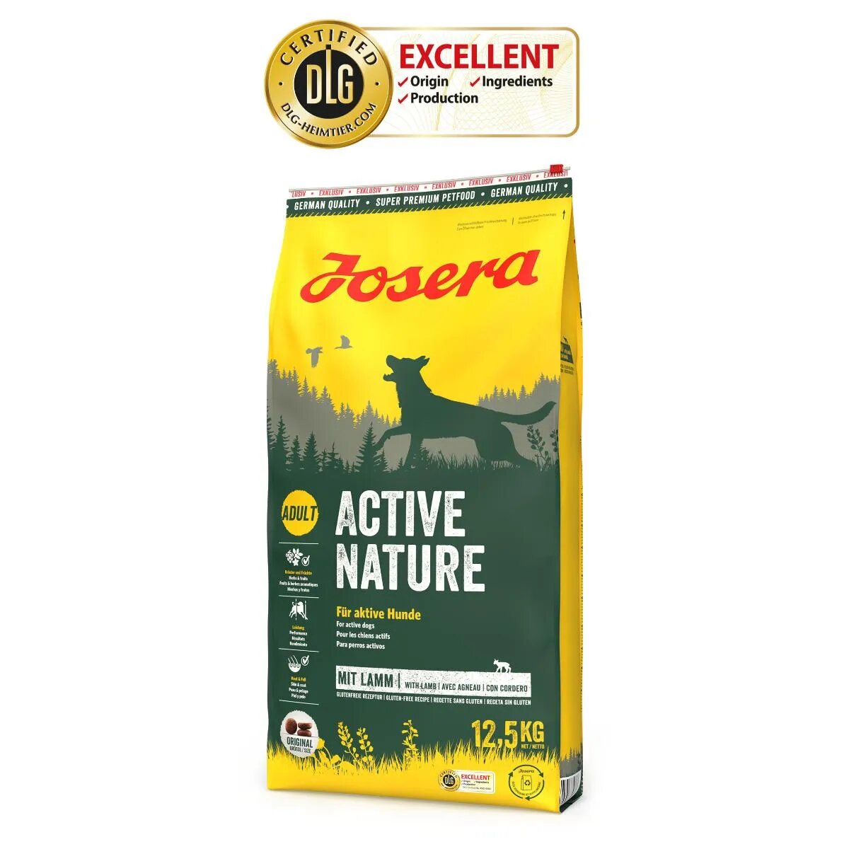 Josera Active Nature XS-XL Pasăre și Miel hrană uscată câini activitate intensă 12.5kg