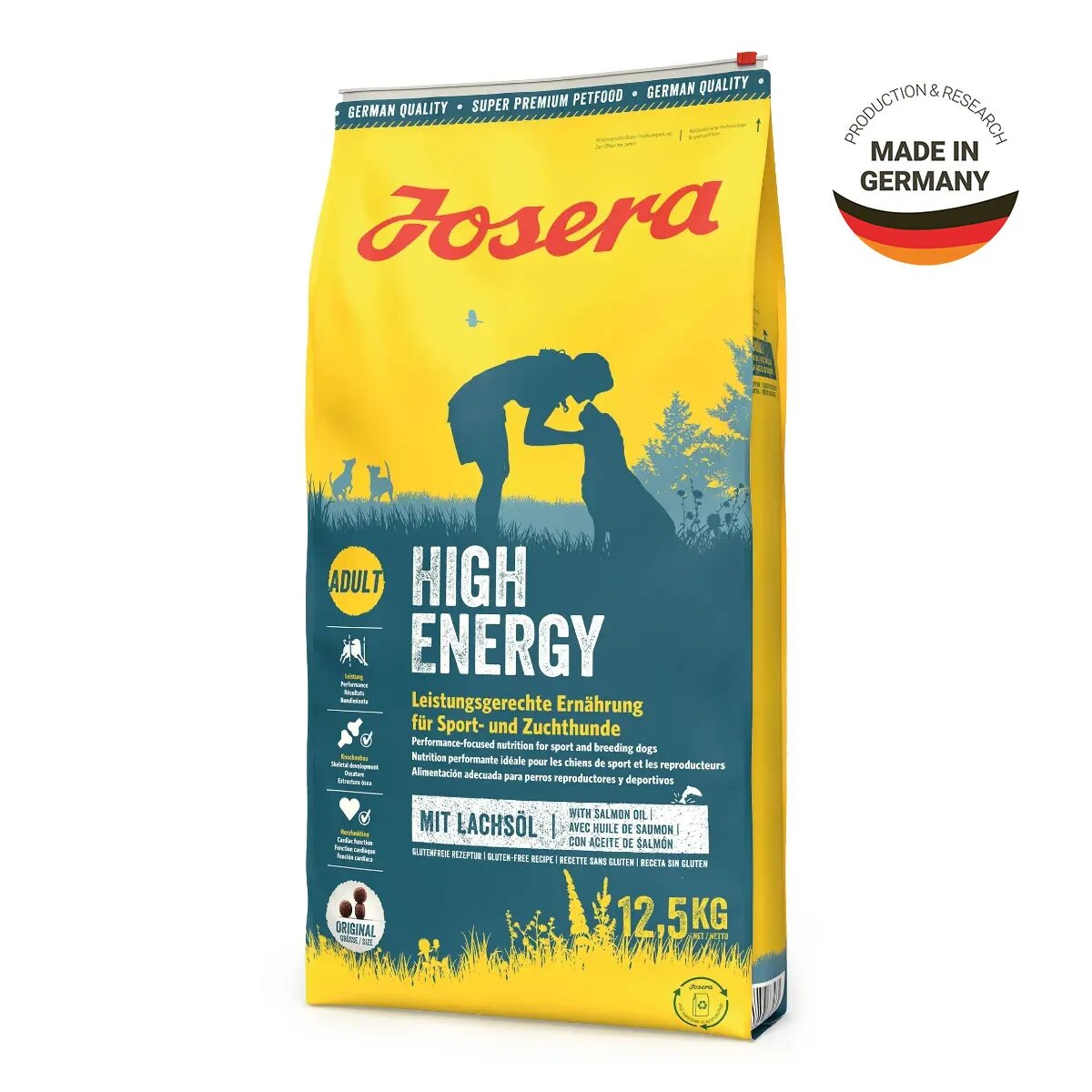 Josera High Energy XS-XL Pasăre și Somon hrană uscată câini activitate intensă 12.5kg