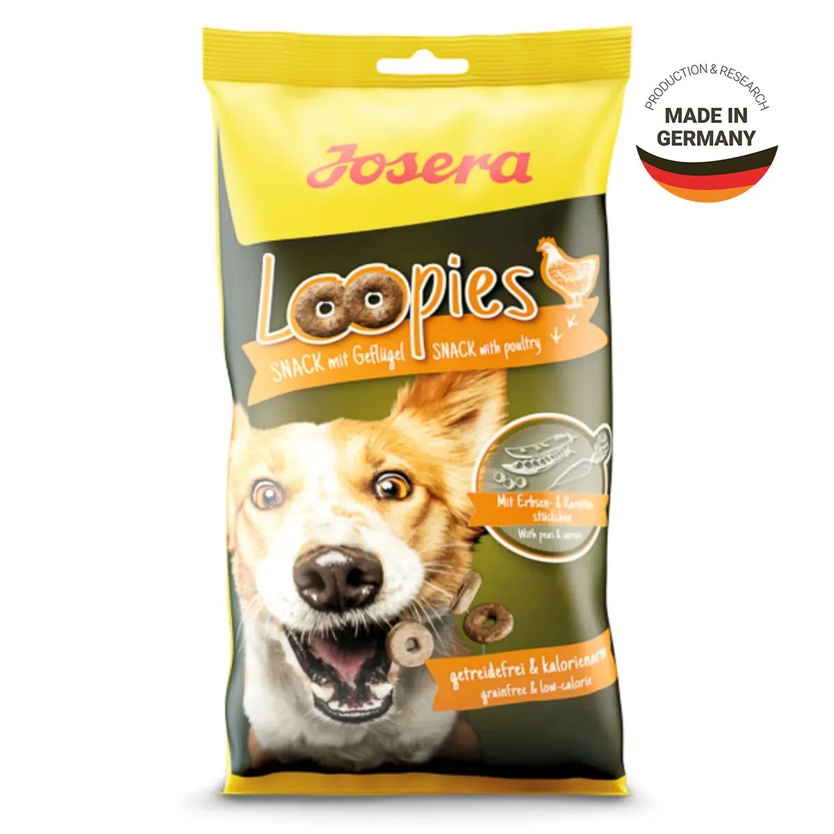 Josera Loopies XS-XL Pasăre punguță recompense fără cereale câini 150g