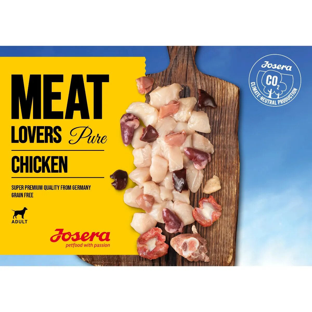 Josera Meat Lovers Pure XS-XL Pui conservă hrană umedă monoproteică fără cereale câini (în sos) bax 400g x 6buc