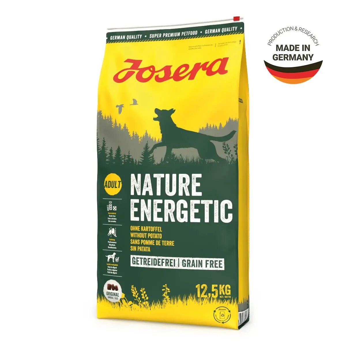 Josera Nature Energetic XS-XL Pasăre hrană uscată fără cereale câini activitate intensă 12.5kg