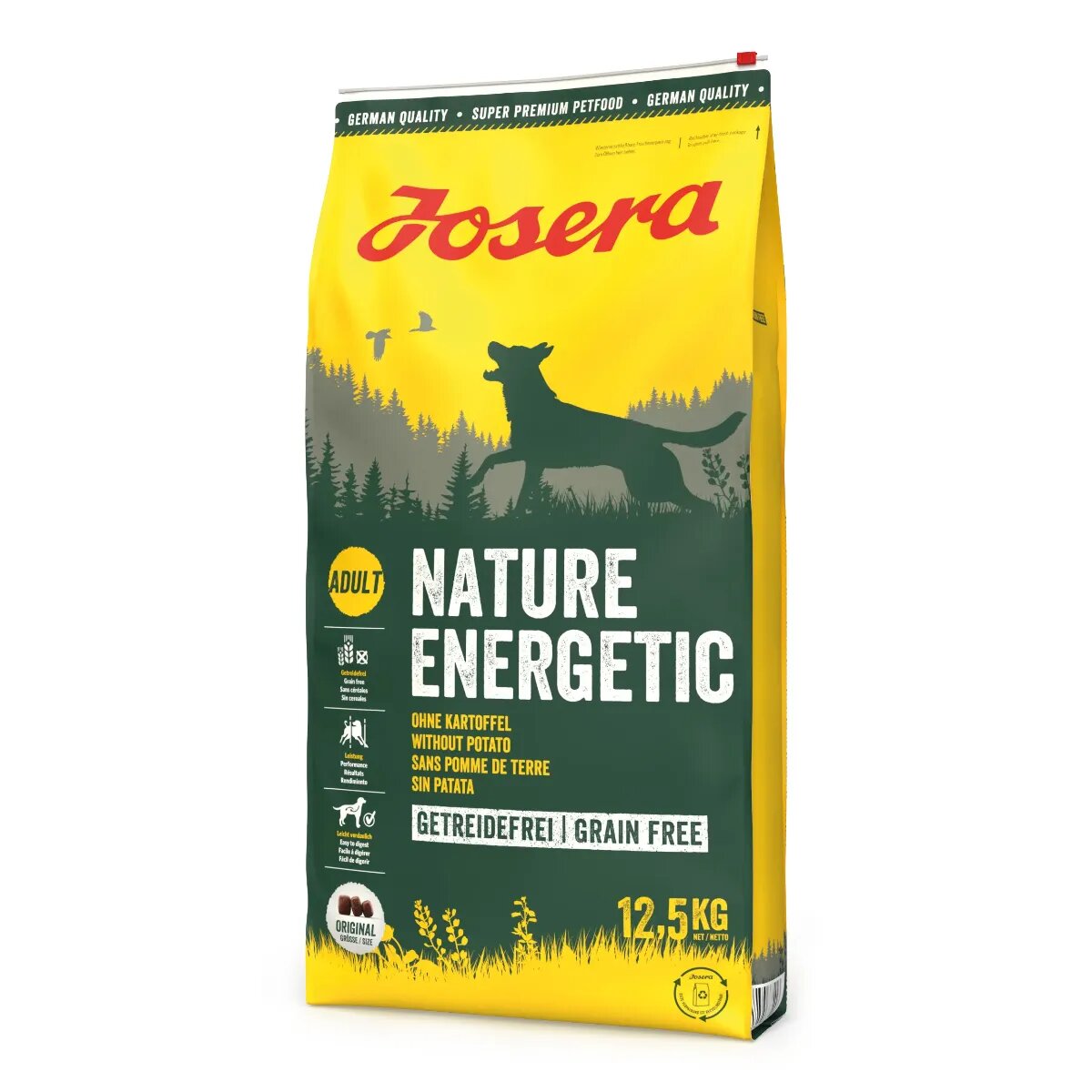Josera Nature Energetic XS-XL Pasăre hrană uscată fără cereale câini activitate intensă 12.5kg