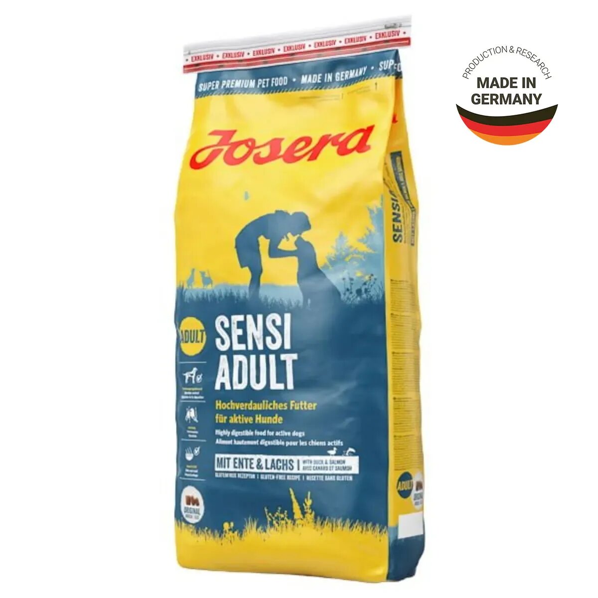 Josera Sensi Adult XS-XL Rață și Somon hrană uscată câini sistem digestiv 15kg