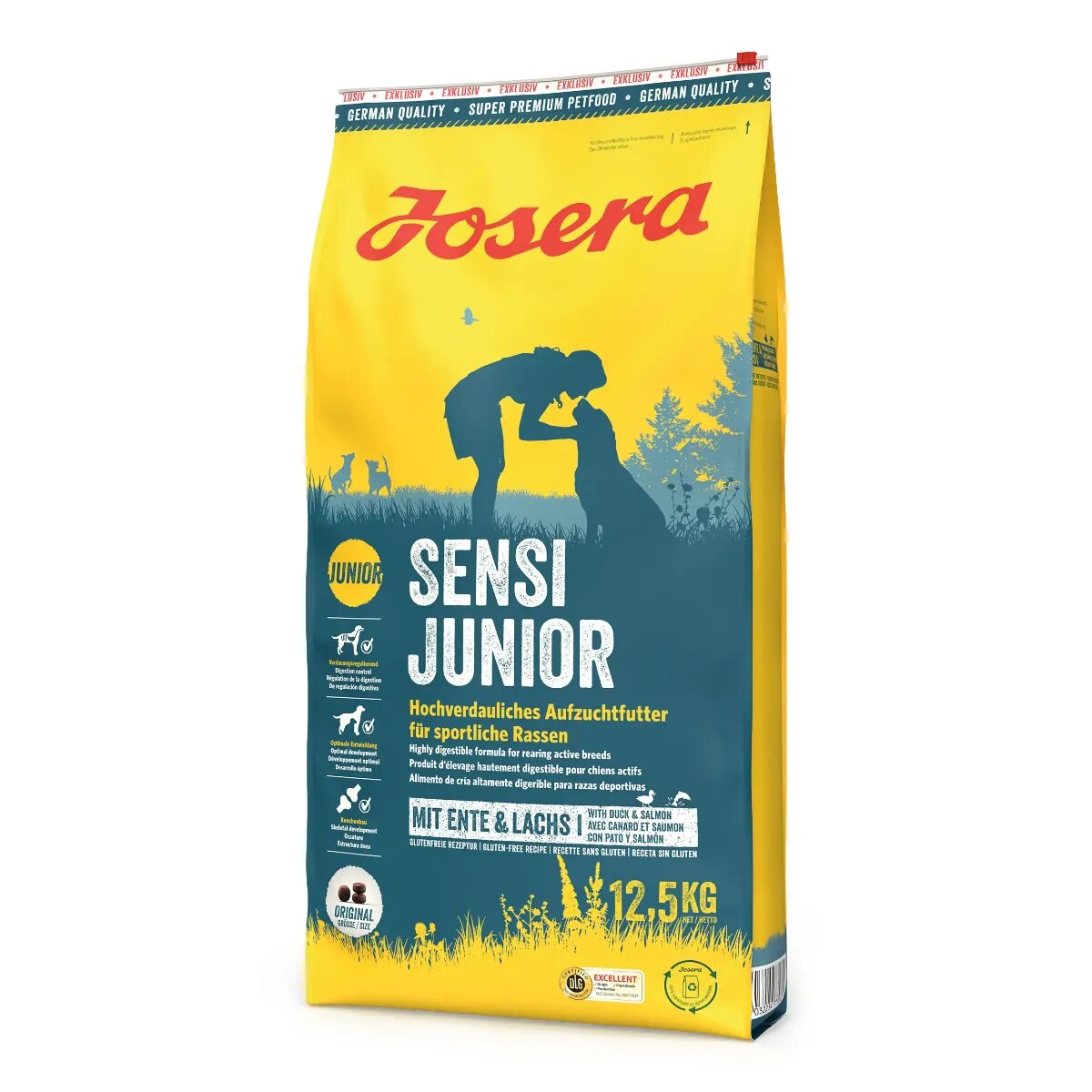 Josera Sensi Junior XS-XL Rață și Somon hrană uscată câini junior 12.5kg