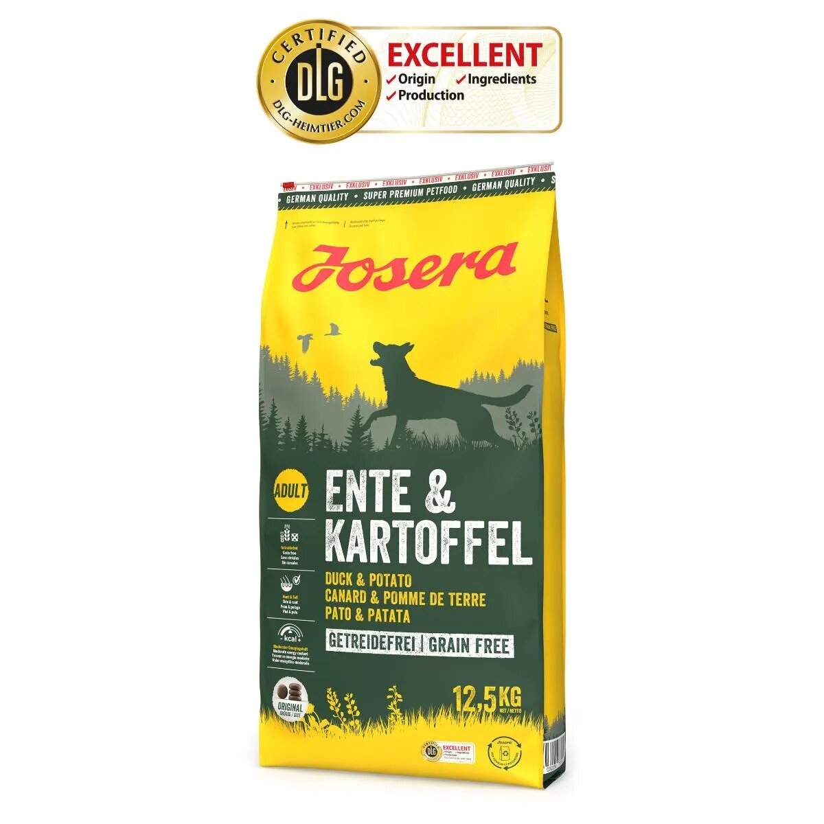 Josera XS-XL Rață și Cartofi hrană uscată fără cereale câini 12.5kg