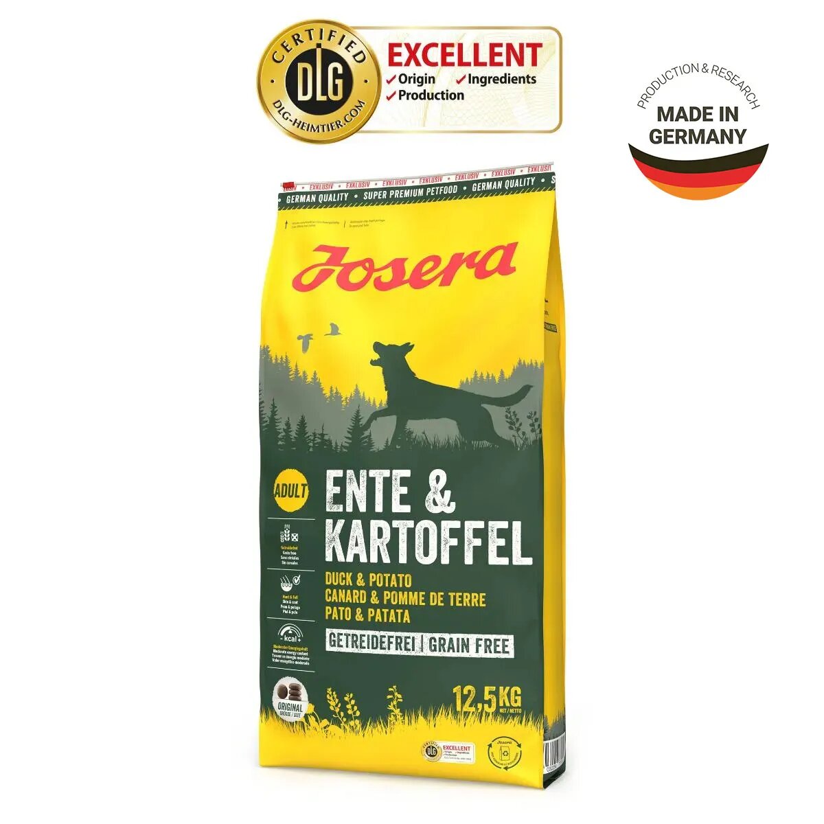 Josera XS-XL Rață și Cartofi hrană uscată fără cereale câini 12.5kg