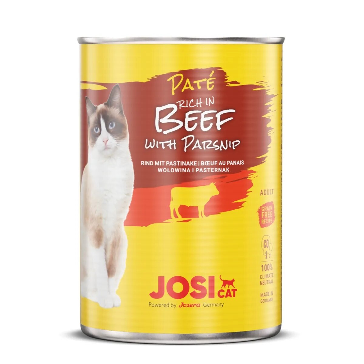 Josicat Pate Vită cu Păstârnac bax conservă hrană umedă pisici (pate) 400g x 12