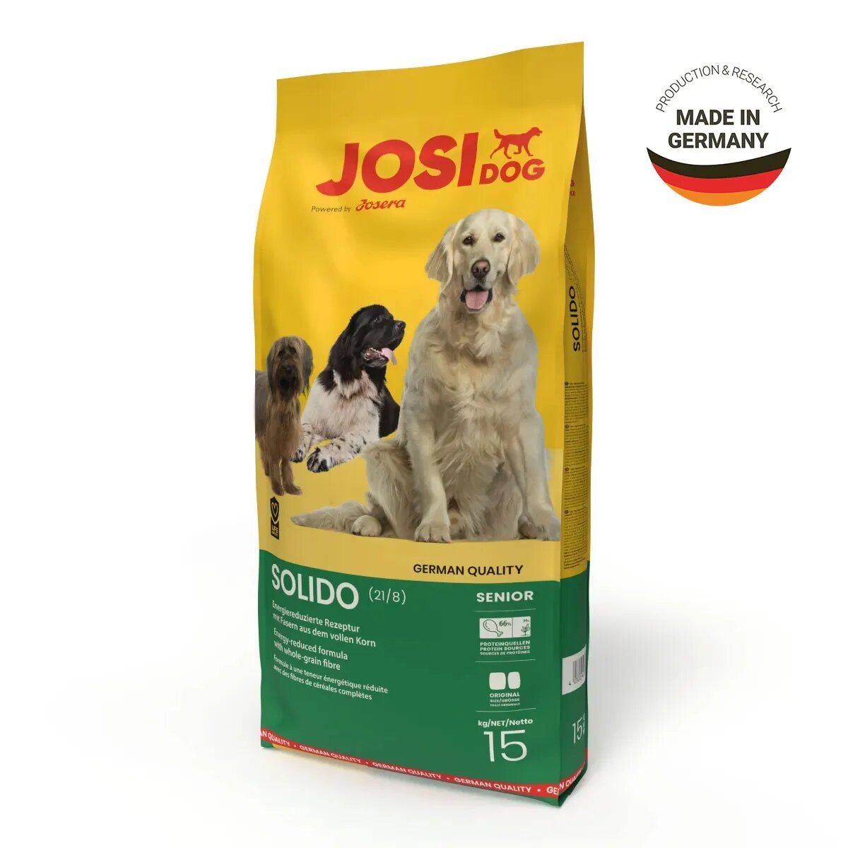 JOSIDOG Solido XS-XL Pasăre hrană uscată câini obezitate sistem digestiv 15kg