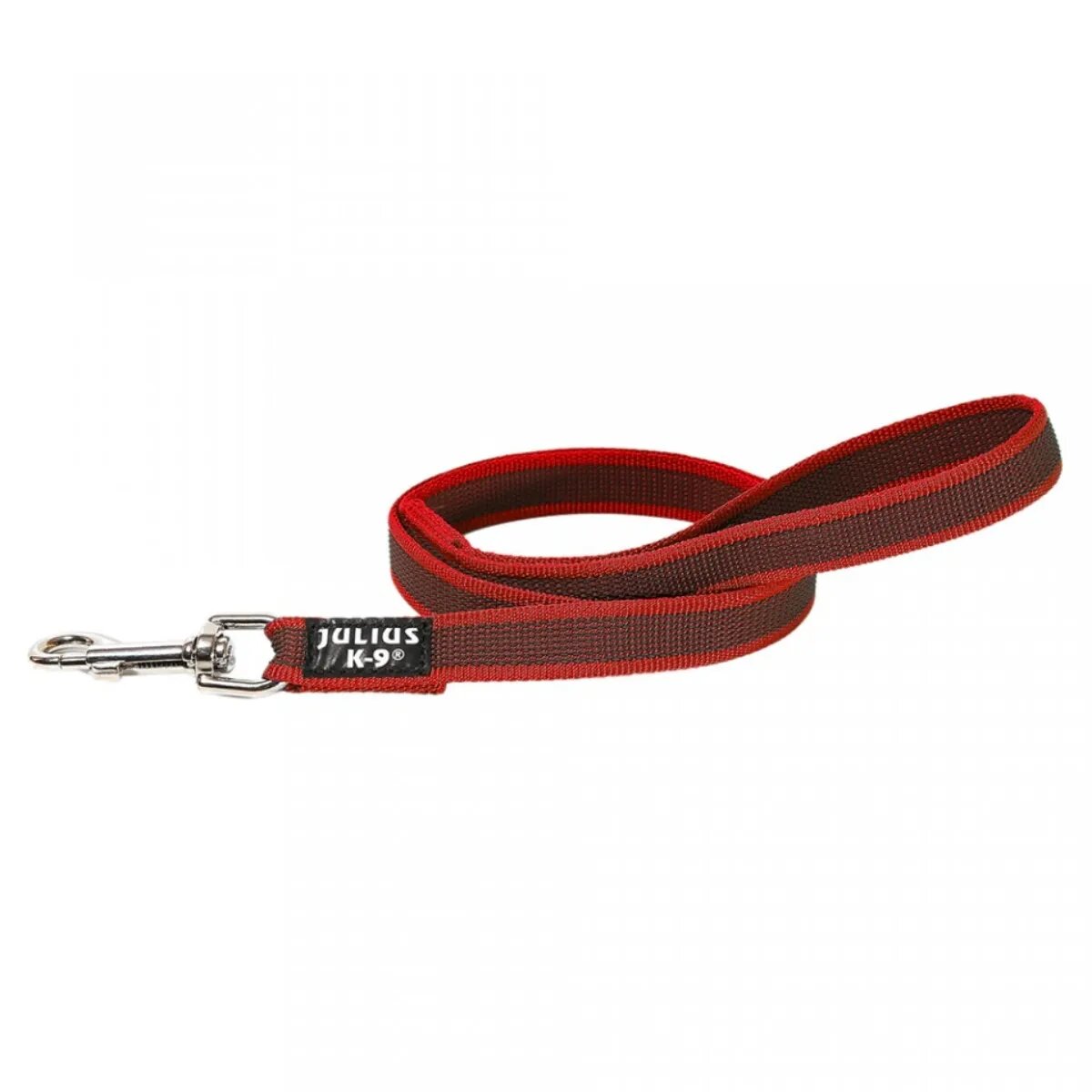Julius-K9 Color & Gray lesă antiderapantă cu mâner câini textil bandă Color & Gray lesă antiderapantă cu mâner câini 50kg textil bandă 20mm x 1.2m roșu