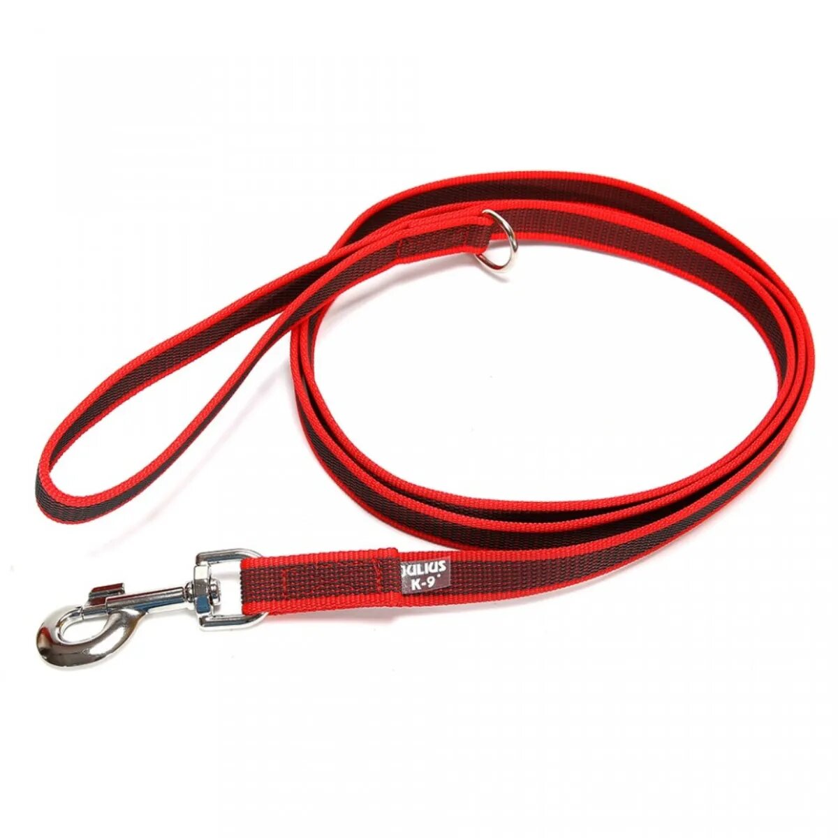 Julius-K9 Color & Gray lesă antiderapantă cu mâner câini textil bandă Color & Gray lesă antiderapantă cu mâner câini 50kg textil bandă 20mm x 2m roșu
