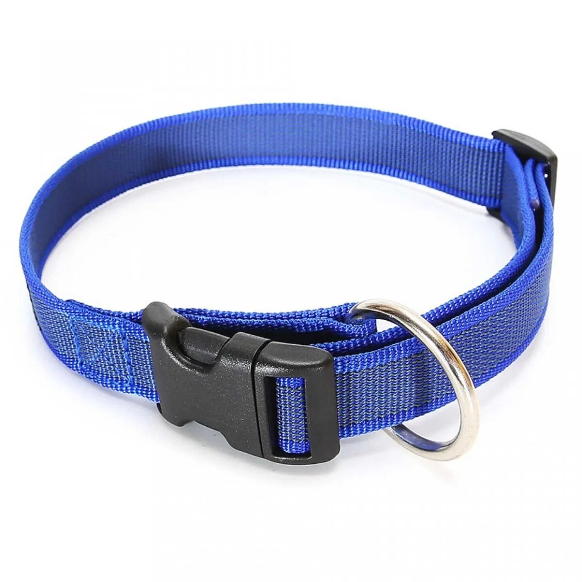 Julius-K9 Color & Gray zgardă ajustabilă cu mâner câini nylon 25mm x 39-45cm albastru
