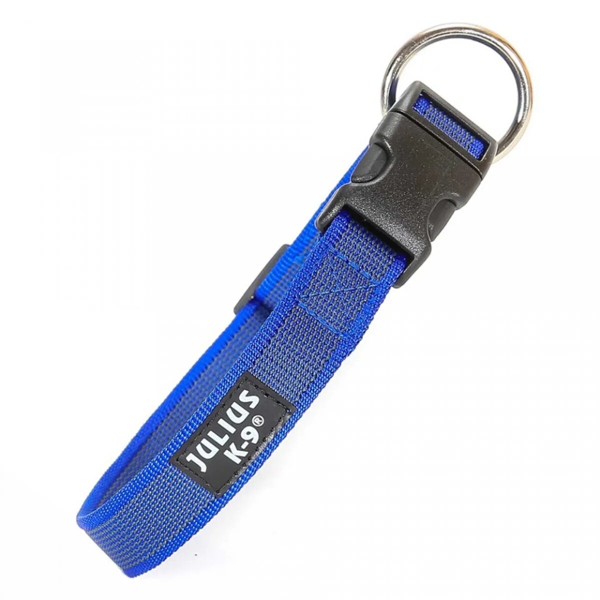 Julius-K9 Color & Gray zgardă ajustabilă cu mâner câini nylon 25mm x 39-45cm albastru