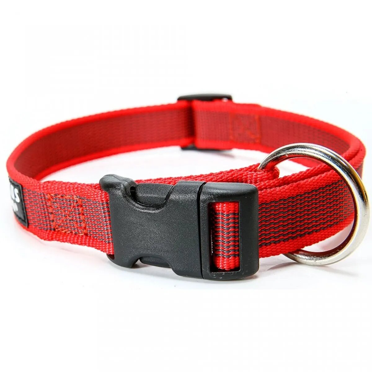 Julius-K9 Color & Gray zgardă ajustabilă cu mâner câini nylon 25mm x 39-45cm roșu