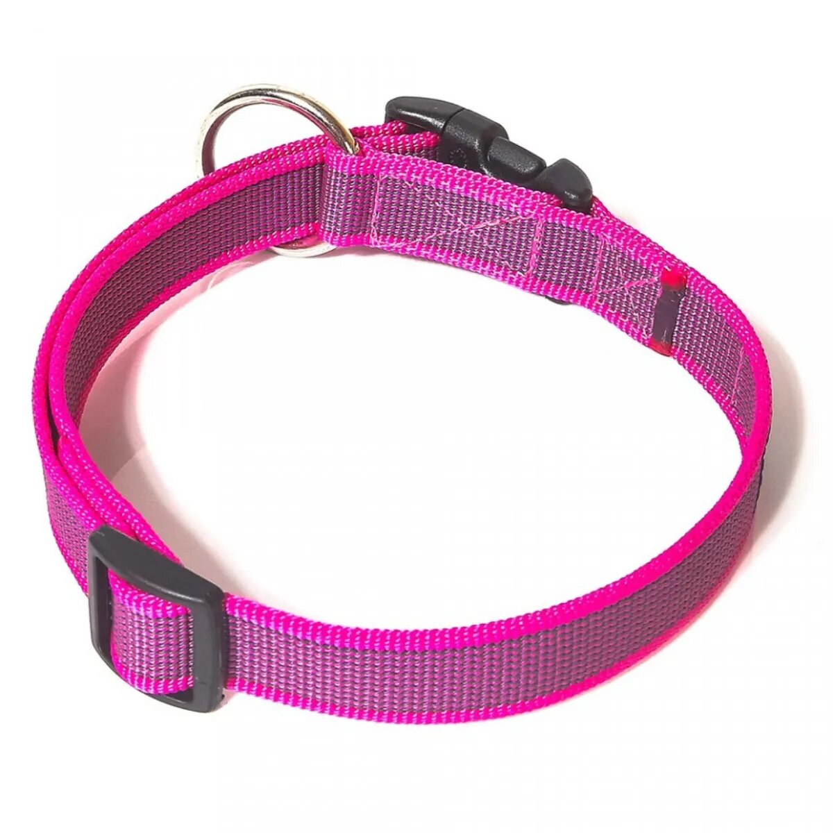 Julius-K9 Color & Gray zgardă ajustabilă cu mâner câini nylon 25mm x 39-45cm roz