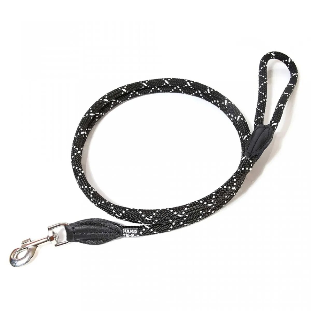 Julius-K9 IDC Rope lesă cordelină reflectorizantă cu mâner câini nylon șnur negru IDC Rope lesă cordelină reflectorizantă cu mâner câini nylon șnur 12mm x 2m negru