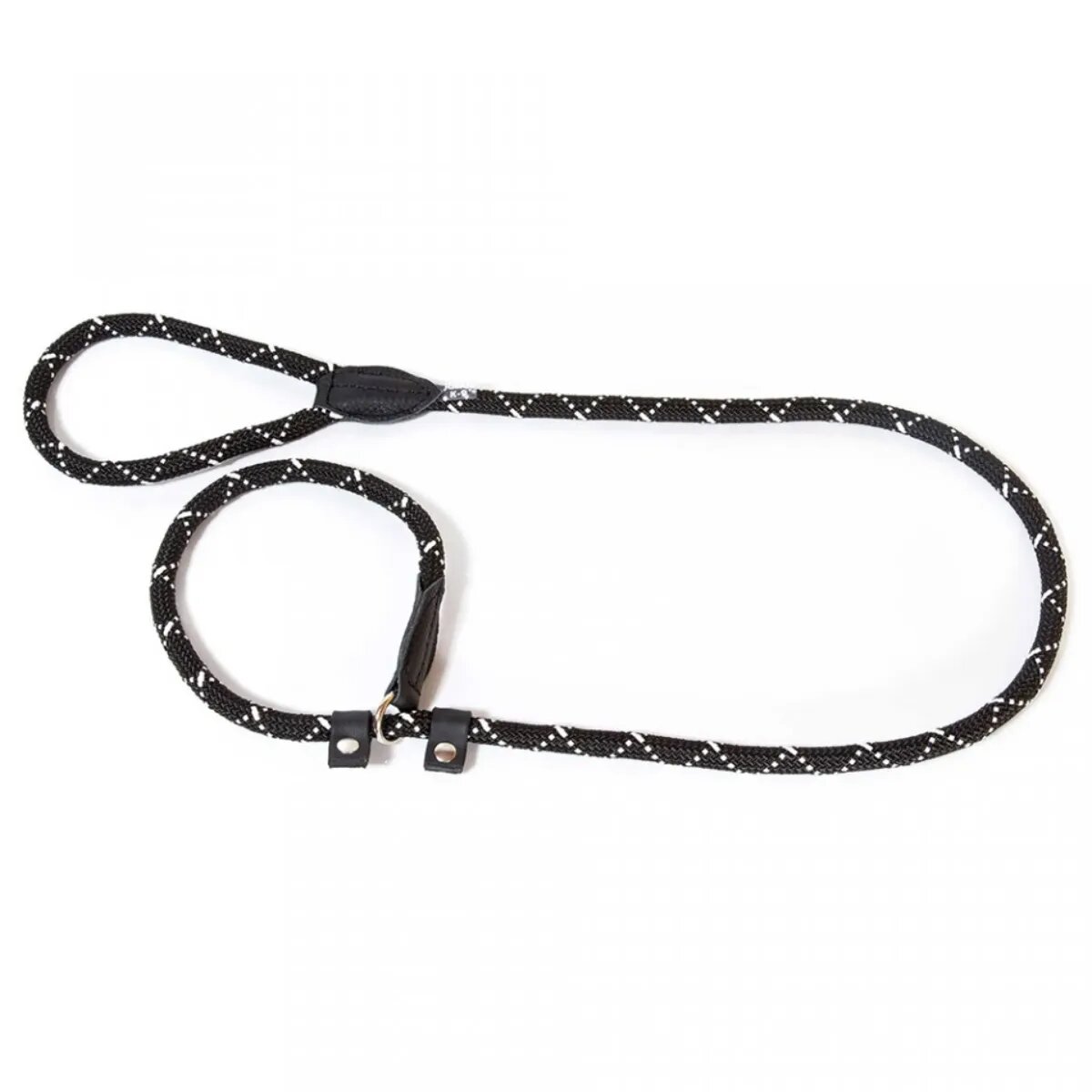 Julius-K9 IDC Rope lesă cordelină reflectorizantă cu zgardă reglabilă câini nylon șnur negru IDC Rope lesă cordelină reflectorizantă cu zgardă reglabilă câini nylon șnur 12mm x 2m negru