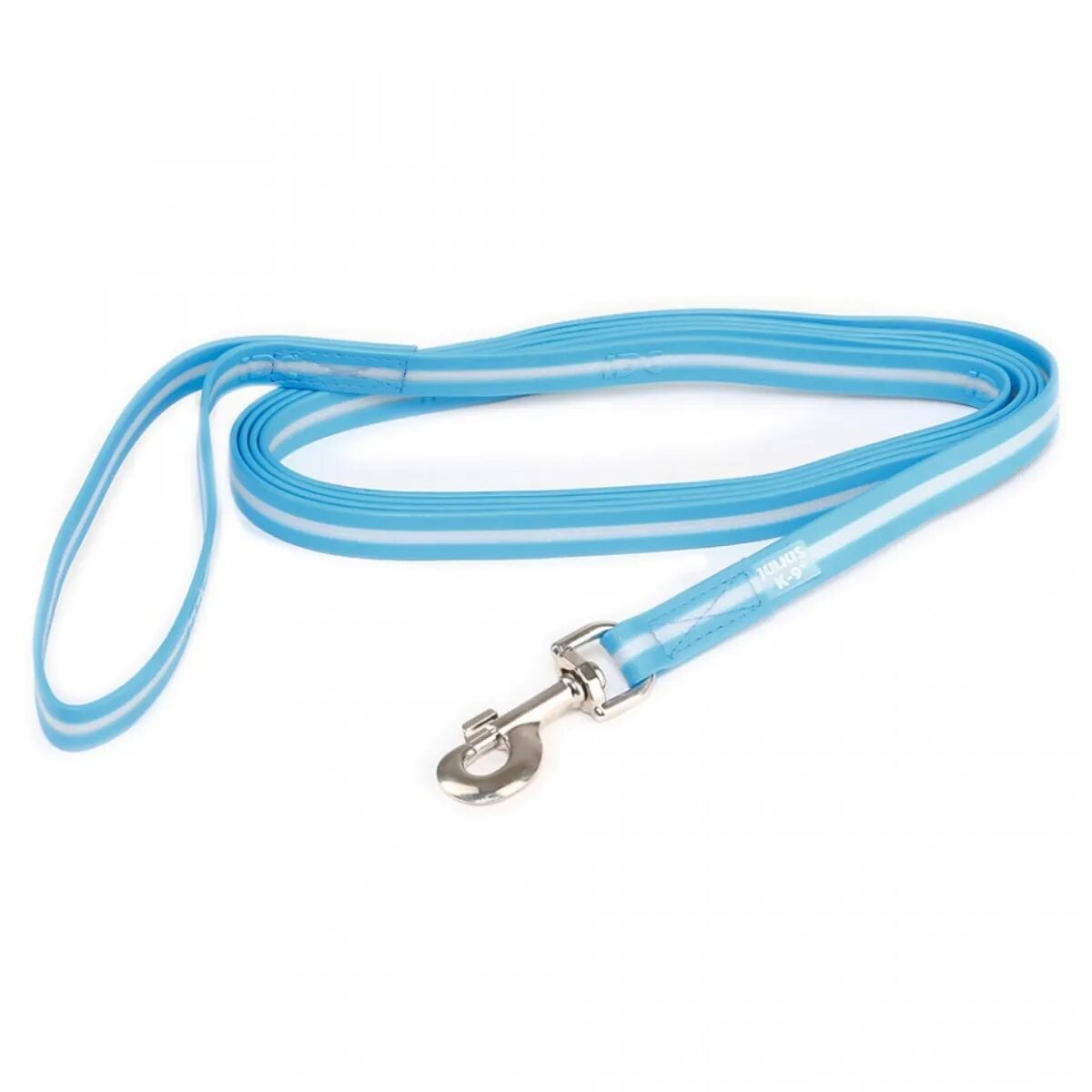 Julius-K9 IDC Rope lesă fosforescentă cu mâner câini cauciuc 19mm x 1.2m albastru marin