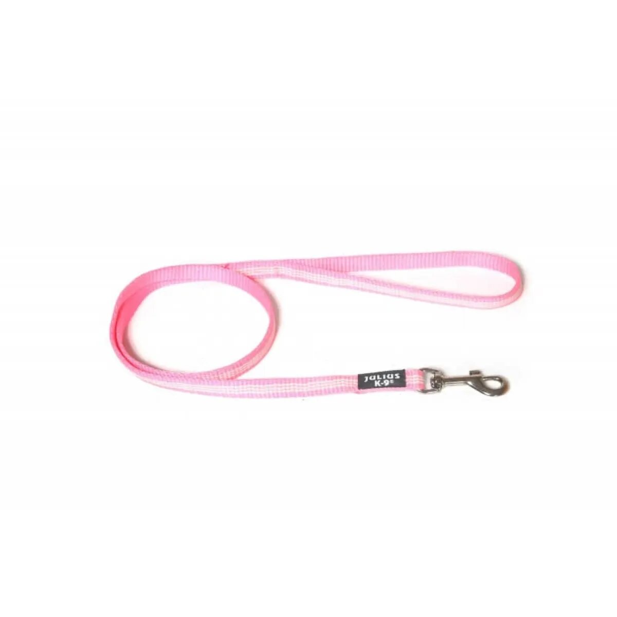 Julius-K9 IDC Tubular webbing lesă cu fire flourescente cu mâner câini nylon bandă IDC Tubular webbing lesă cu fire reflectorizante cu mâner câini nylon bandă 14mm x 1m roz