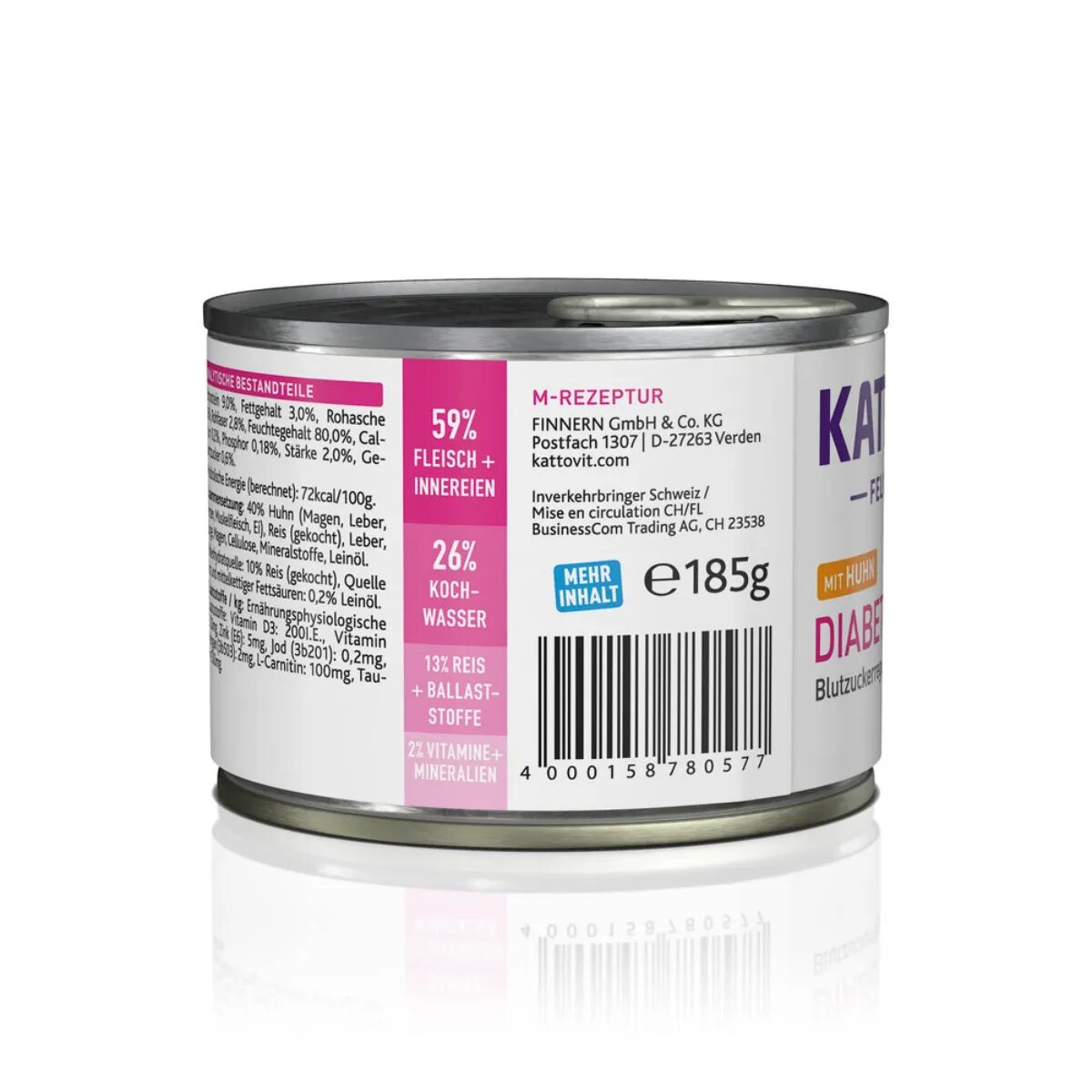 Kattovit Diabetes Pui dietă veterinară conservă hrană umedă pisici diabet (în aspic) bax 185g x 12buc