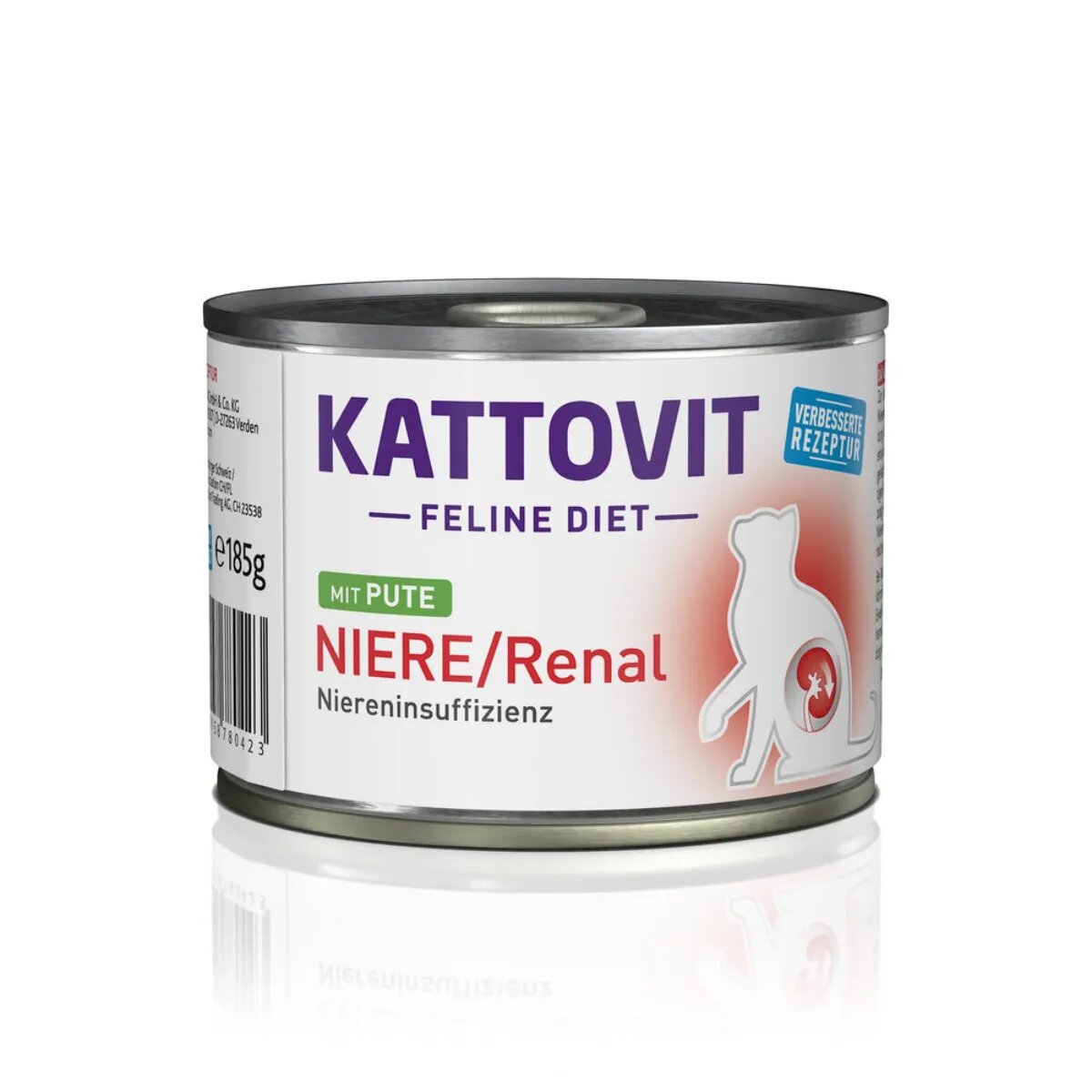 Kattovit Renal Curcan dietă veterinară conservă hrană umedă pisici sistem renal (în aspic) 185g