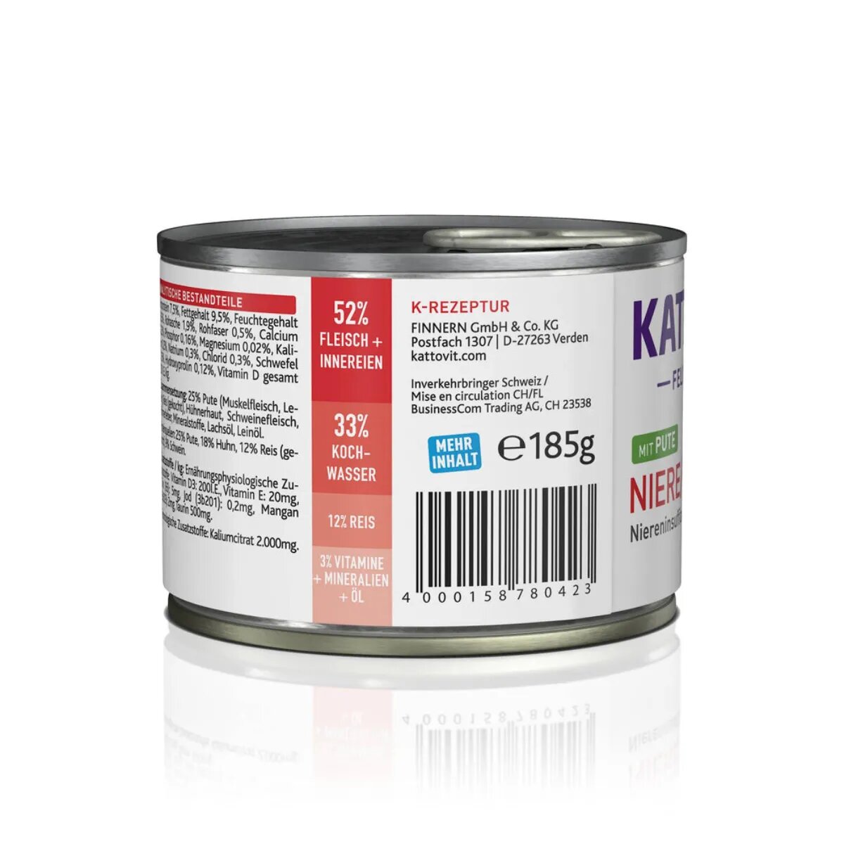 Kattovit Renal Curcan dietă veterinară conservă hrană umedă pisici sistem renal (în aspic) bax 185g x 12buc