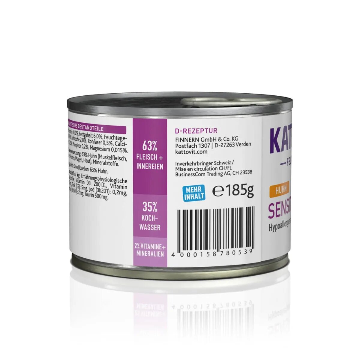 Kattovit Sensitive Pui dietă veterinară conservă hrană umedă fără cereale pisici alergii (în aspic) 185g