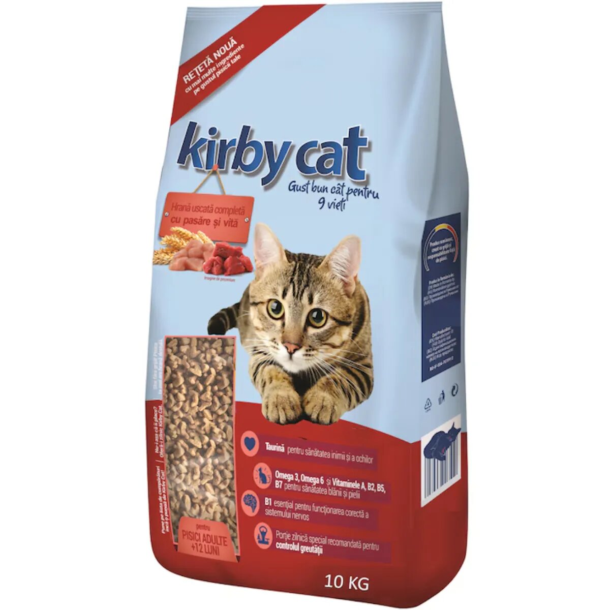 Kirby Cat Pasăre și Vită hrană uscată pisici 10kg