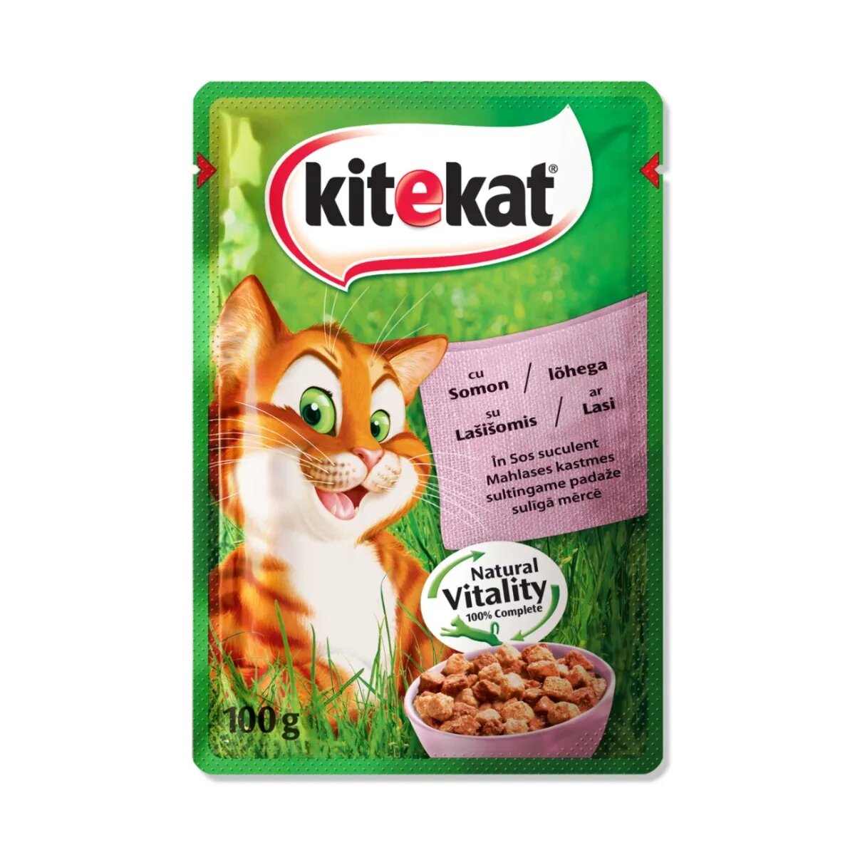 Kitekat Natural Vitality Somon plic hrană umedă pisici (în sos) 100g